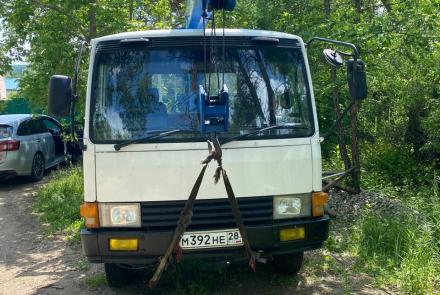 Эвакуатор Mitsubishi Fuso Fighter в городе Благовещенск с лебёдкой и манипулятором